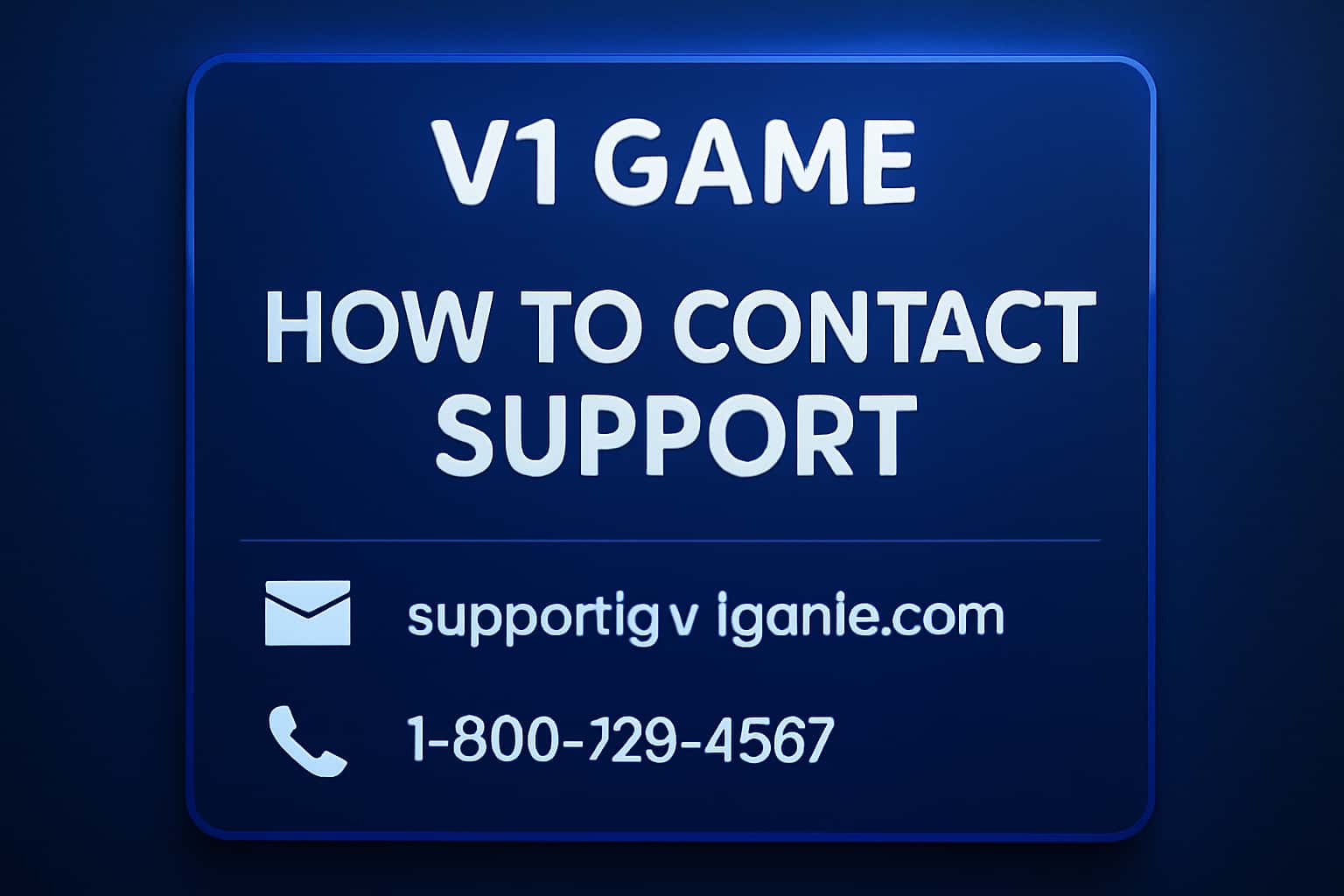 A professional setup showcasing V1 Game support options on a digital interface.