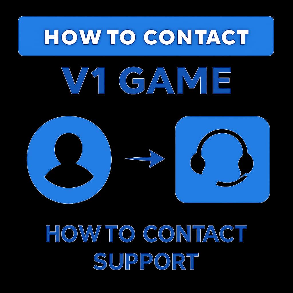 An informative diagram on contacting V1 Game support.