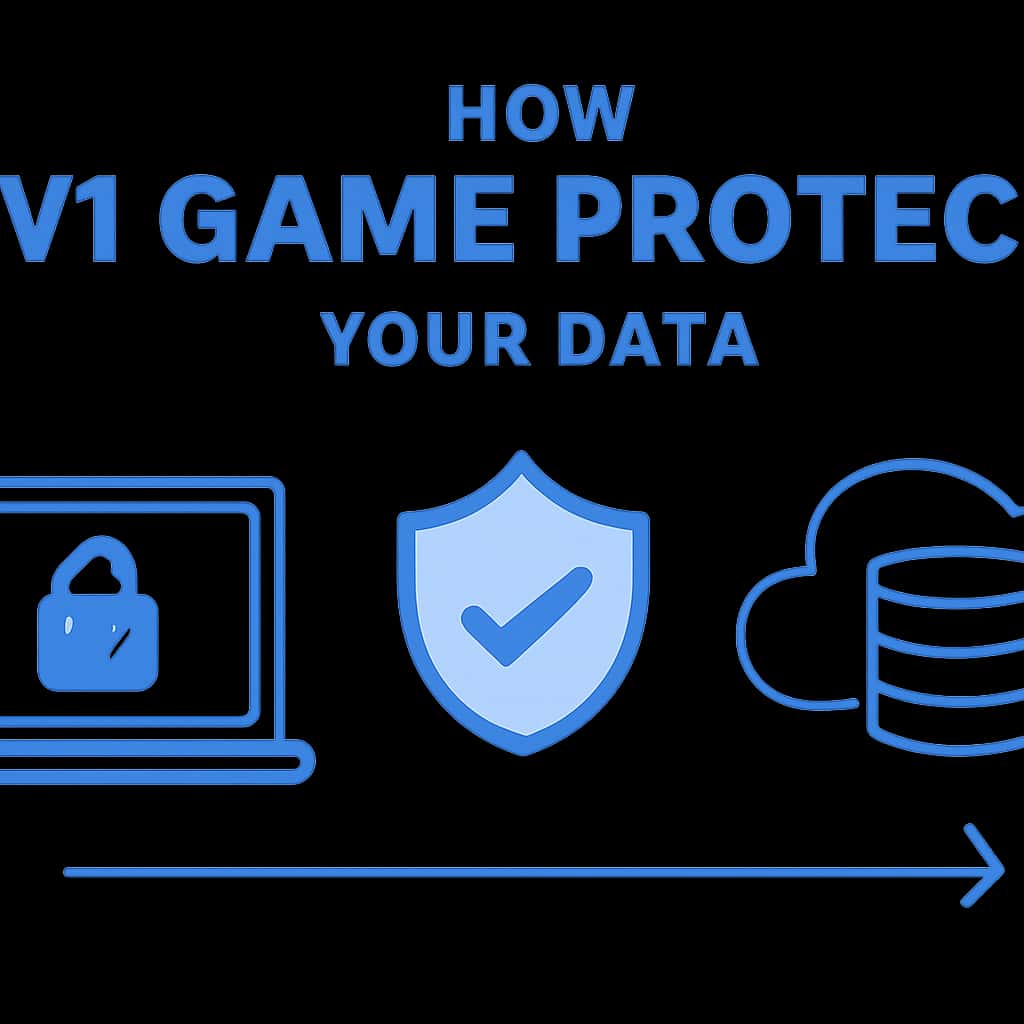 Diagram showcasing the data protection measures of V1 Game.