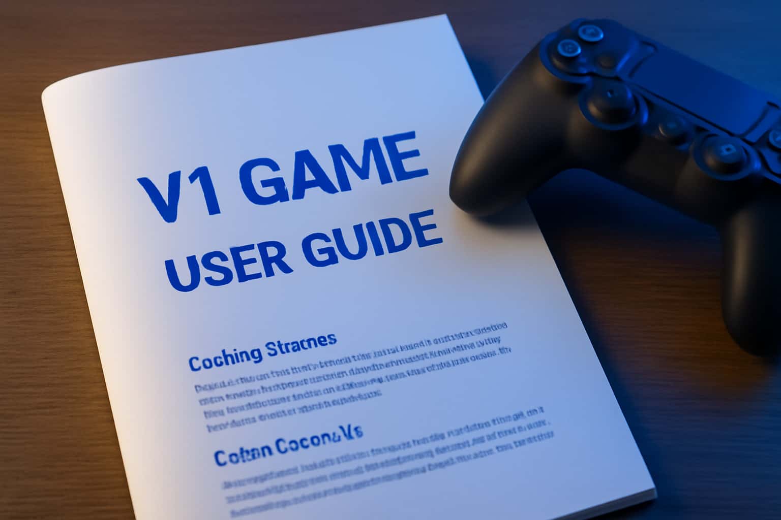 An informative scene showing the V1 Game User Guide with a modern design.
